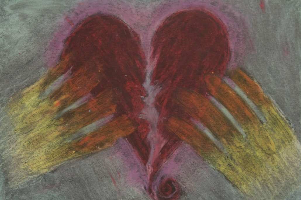 Drawing by Nicole about how Reentry Sisters healed her heart. Drawing by Nicole about how Reentry Sisters healed her heart.